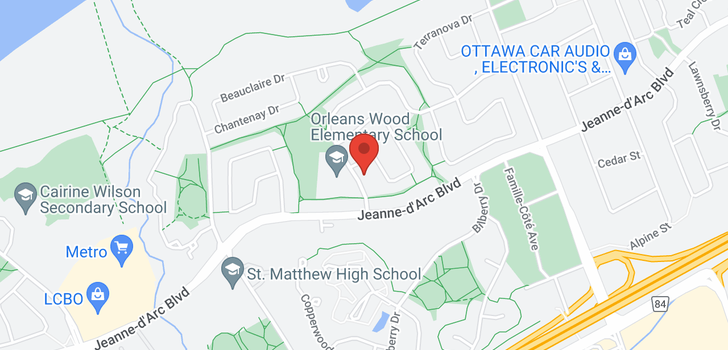 map of 7858 DECARIE DRIVE